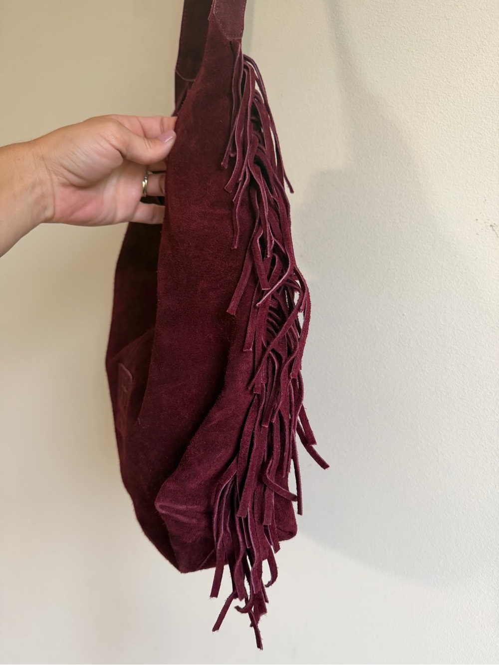 Haute Hippie Hobo Suede Fringe Shoulder Bag - Picture 3 of 9